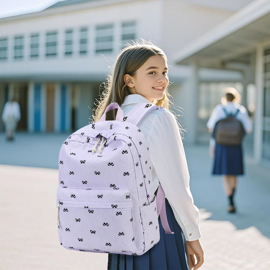 Fekroma Colorful Multi Pocket Backpack Set School Bookbag