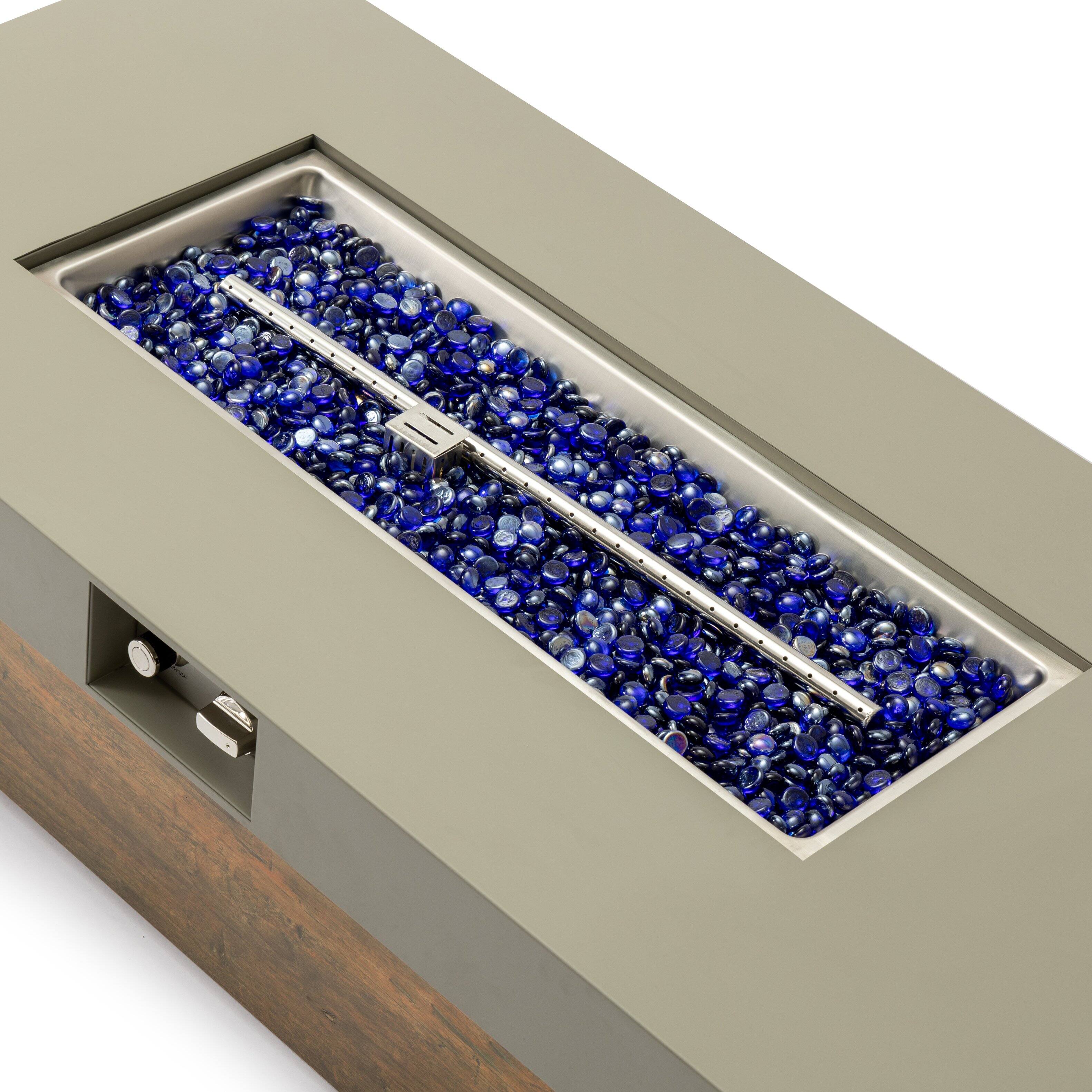 Alt View 6. PexFix - 48" Propane Fire Pit Table, 50,000 BTU Outdoor Heater with Wood Grain Finish & Cover for Patio - Brown.