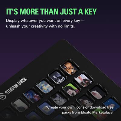 Elgato Stream Deck XL Wired Keypad with Back Lighting Black Elgato Stream Deck XL Wired Keypad with Back Lighting Black