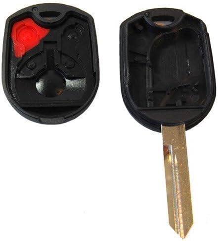 Back. HQRP - 4-Button Remote Key Fob Shell Case with Uncut Blade for Ford Escape 2009 2010 - Black.