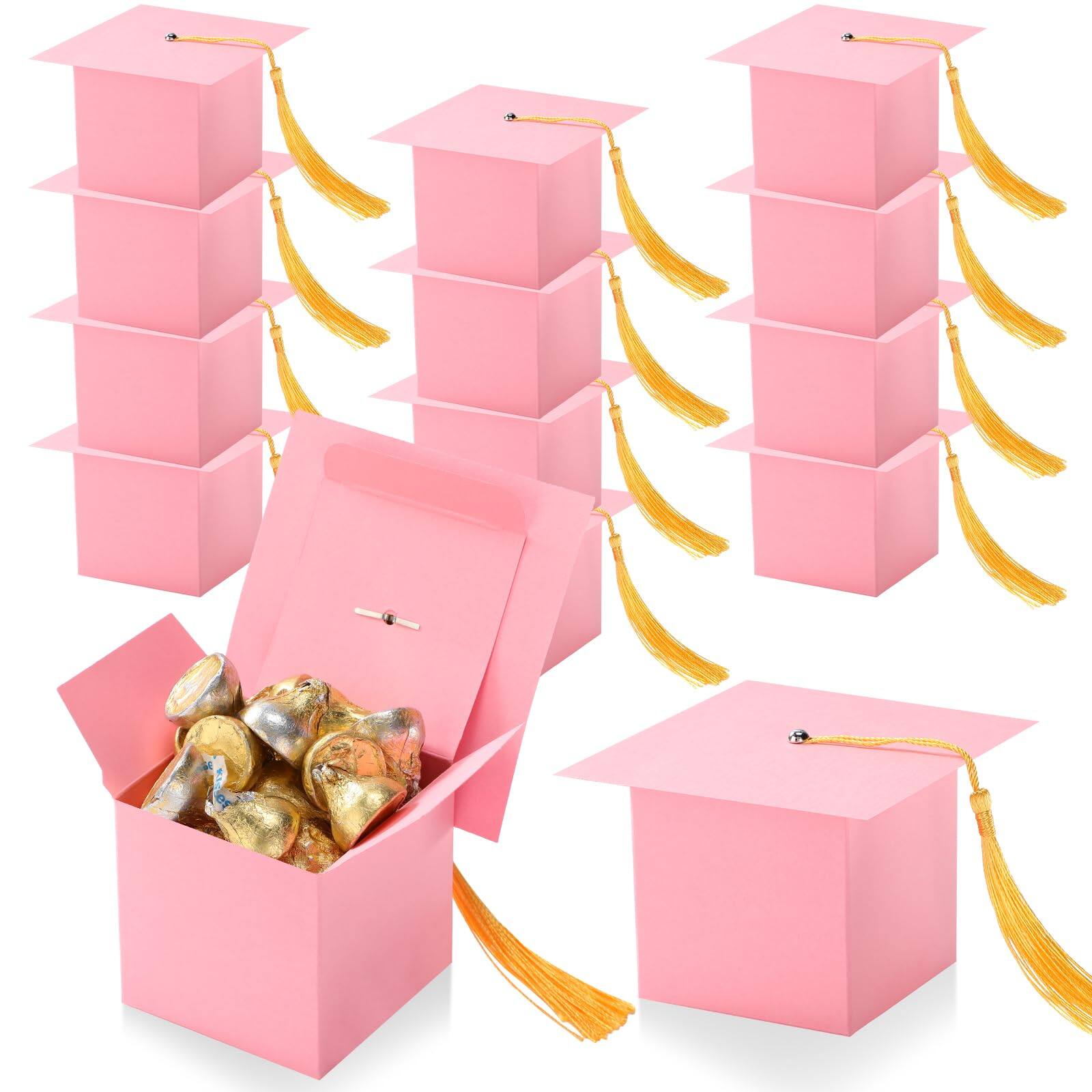 Alt View 1. Paradigms Interiors - Graduation Candy Box Party Gift Boxes Decorations Cap Chocolate Cookie Supplies For Ceremony Party pink - Maroon.