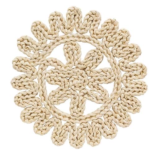 BreeBe - Flower Shape Corn Husk Table Mat - 11" - Natural