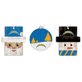 Fan Creations - Los Angeles Chargers 3-Pack Ornament Set - Multicolor