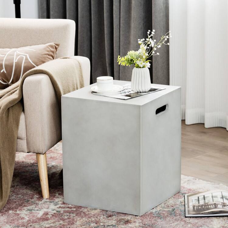 Back. Mondawe - Propane Tank Cover Hideaway Table for Standard 20 Pounds Propane Tank - Grey.