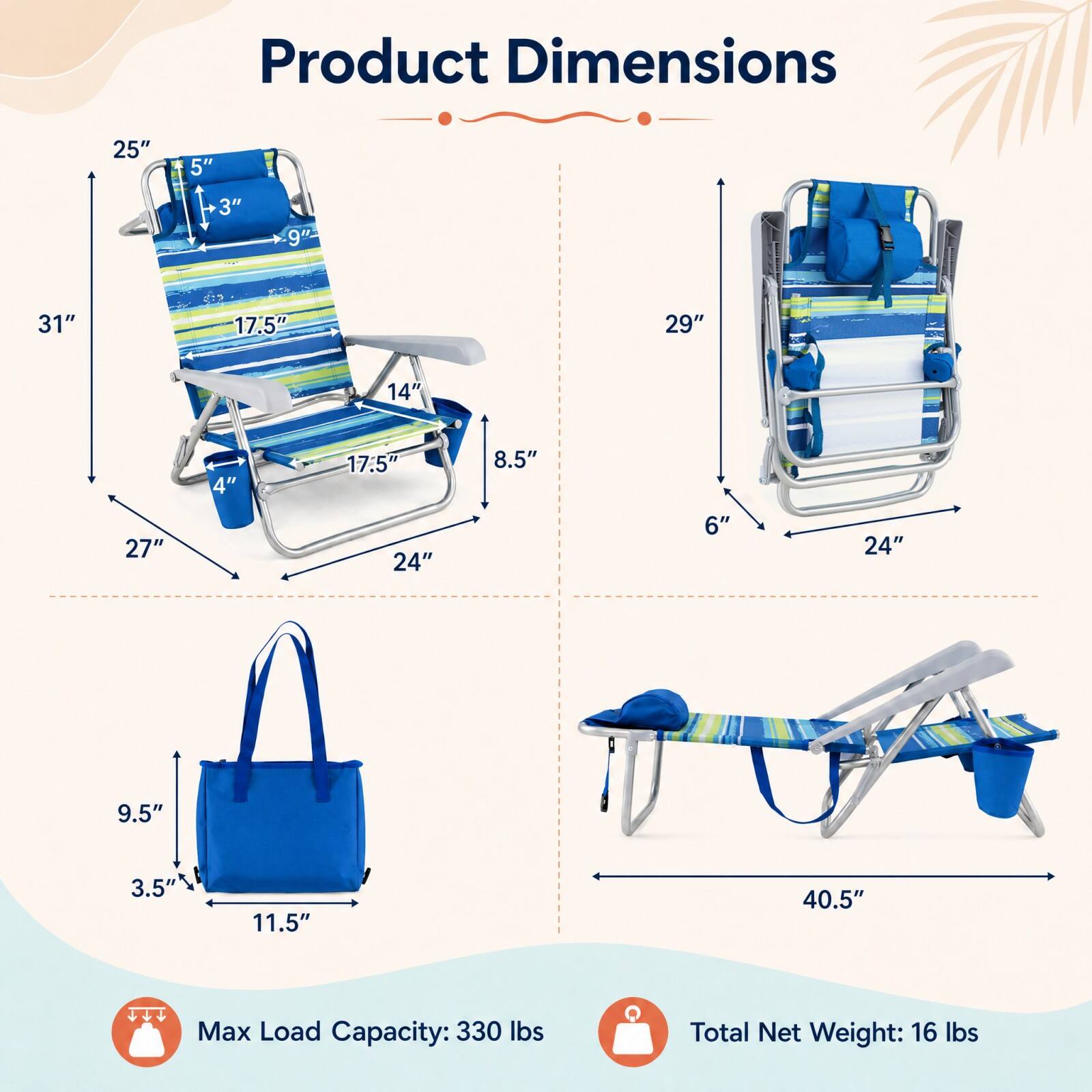Product Dimensions
25" x 5" x 3" x 9" x 31" x 17.5" x 29" x 14" x 4" x 17.5" x 8.5" x 27" x 24" x 6" x 24" x 9.5" x 3.5" x 11.5" x 40.5"
Max Load Capacity: 330 lbs
Total Net Weight: 16 lbs