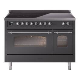 ILVE - Nostalgie II 48 inch Induction Range with 6 Induction Elements - Graphite Matte
