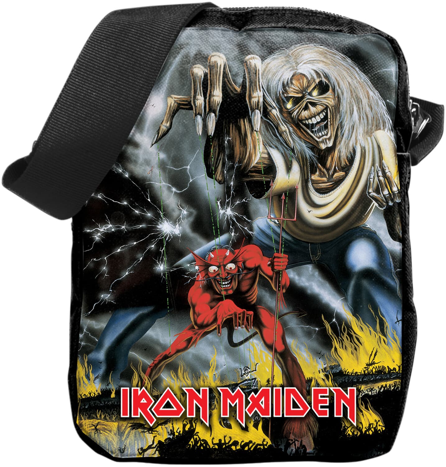 PopMarket - Iron Maiden - Rocksax - Iron Maiden - Number of the Beast - Crossbody Bag with Stash Pockets (Black) - Multicolor price history on PriceWatchPro