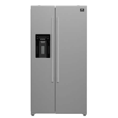 Forno Appliances - 40 in. Wide Salerno 20 Cu. Ft. Side-by-Side Built-In Refrigerator with Water and Ice Dispenser - Stainless Steel