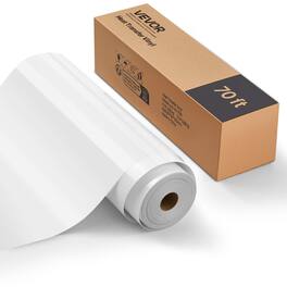 VEVOR - Heat Transfer Vinyl, 12 in x 70 ft, HTV Iron on Vinyl Roll, Easy to Cut and Weed, Strong Adhesion - Glossy White