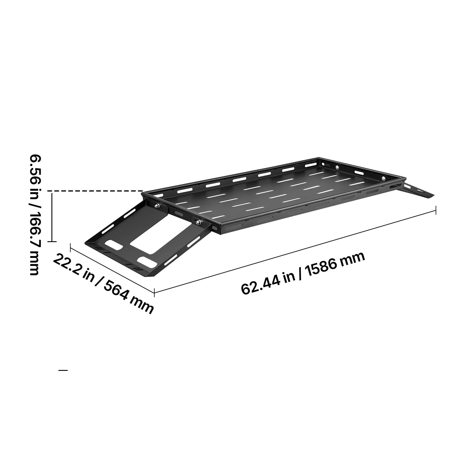 6.56 in / 166.7 mm  
22.2 in / 564 mm  
62.44 in / 1586 mm
