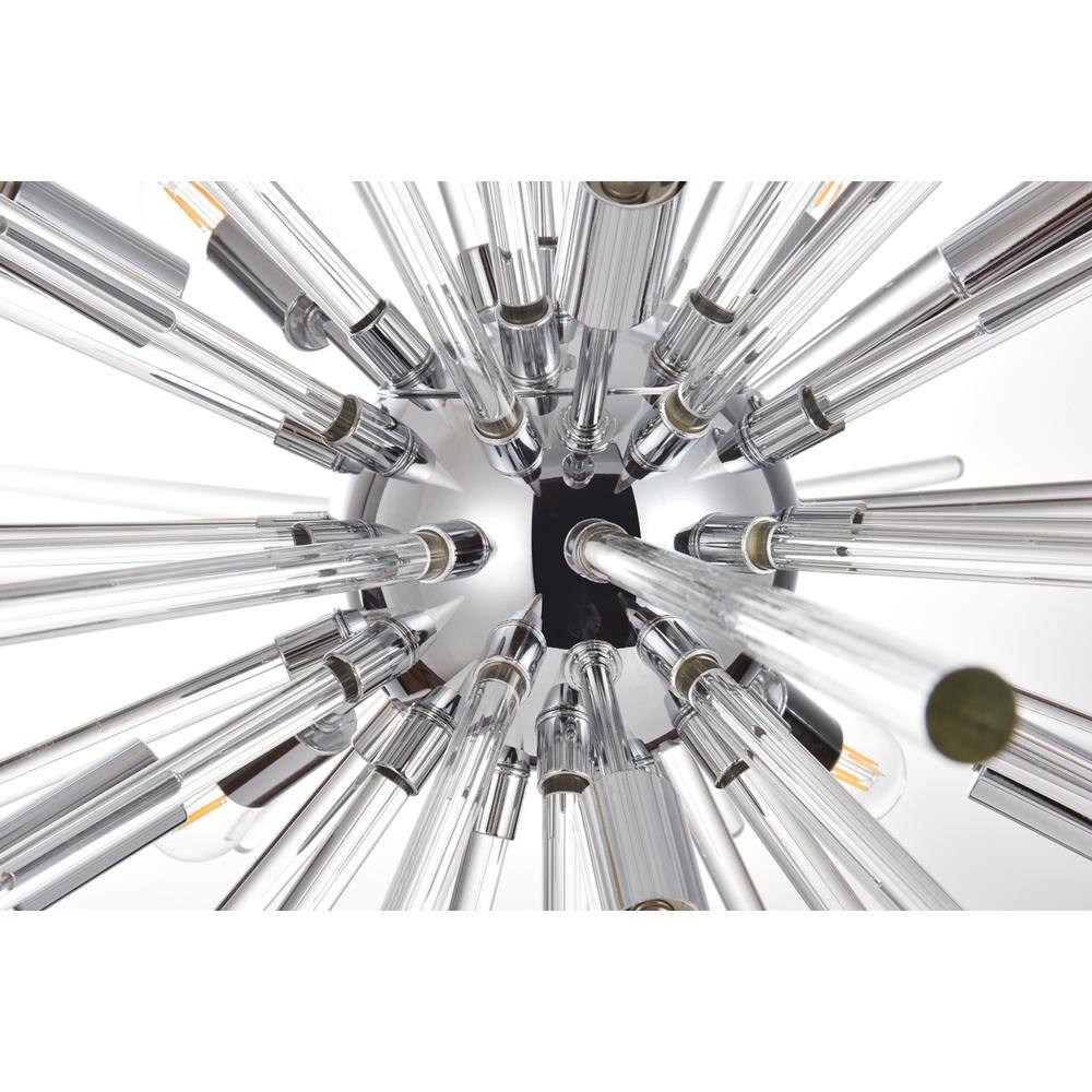 Alt View 4. Elegant Lighting - Sienna 32 inch crystal rod pendant in chrome - Chrome.