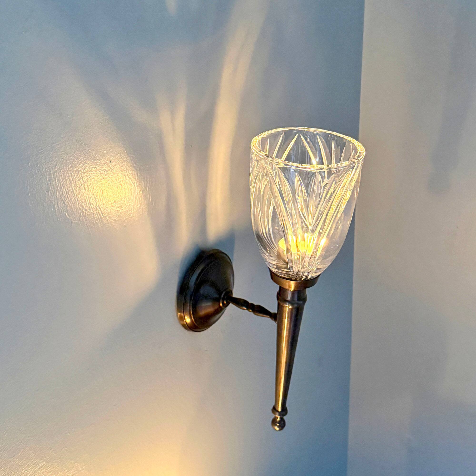 Alt View 4. Things2Die4 - Wall Candle Sconce Bronze Finish Lead Crystal Glass 11.75 in Metal Mount - Bronze.
