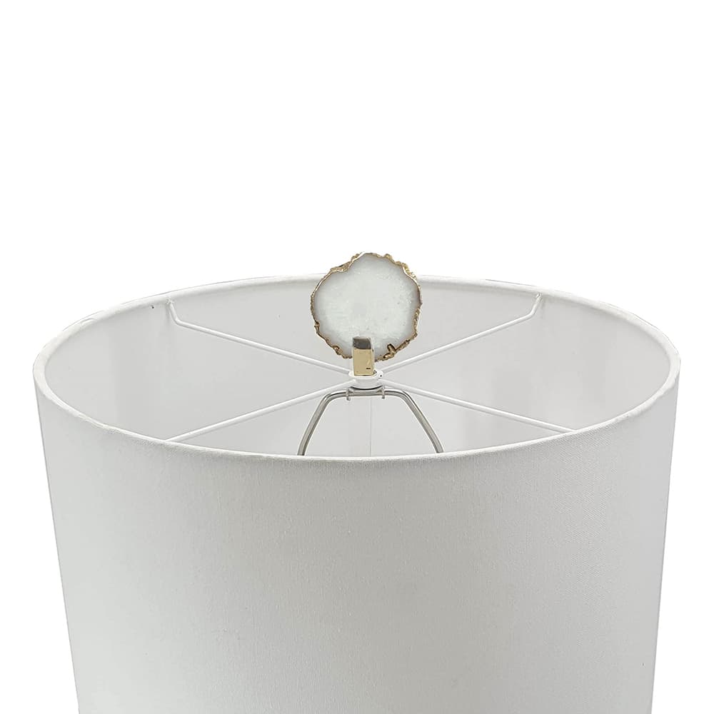 Alt View 2. Luckbyte - 14x29.5 Inch Smoke Agate Slice Table Lamp With Marble Base.