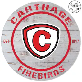 Jardine - Carthage Firebirds 20'' Indoor/Outdoor Weathered Circle Sign - White