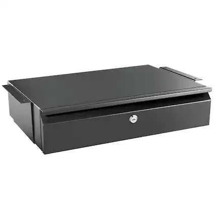 Front. Mount-It! - Under Desk Drawer with Locking Mechanism for Secure Workspace Storage & Office Organization - Black.