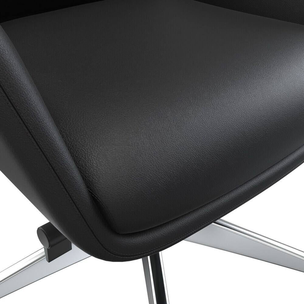 Alt View 1. LeisureMod - Summit High-Back Swivel Leather in Metal Frame Office Desk Chair with Adjustable Height, Tilt & Plush Cushion - Black.