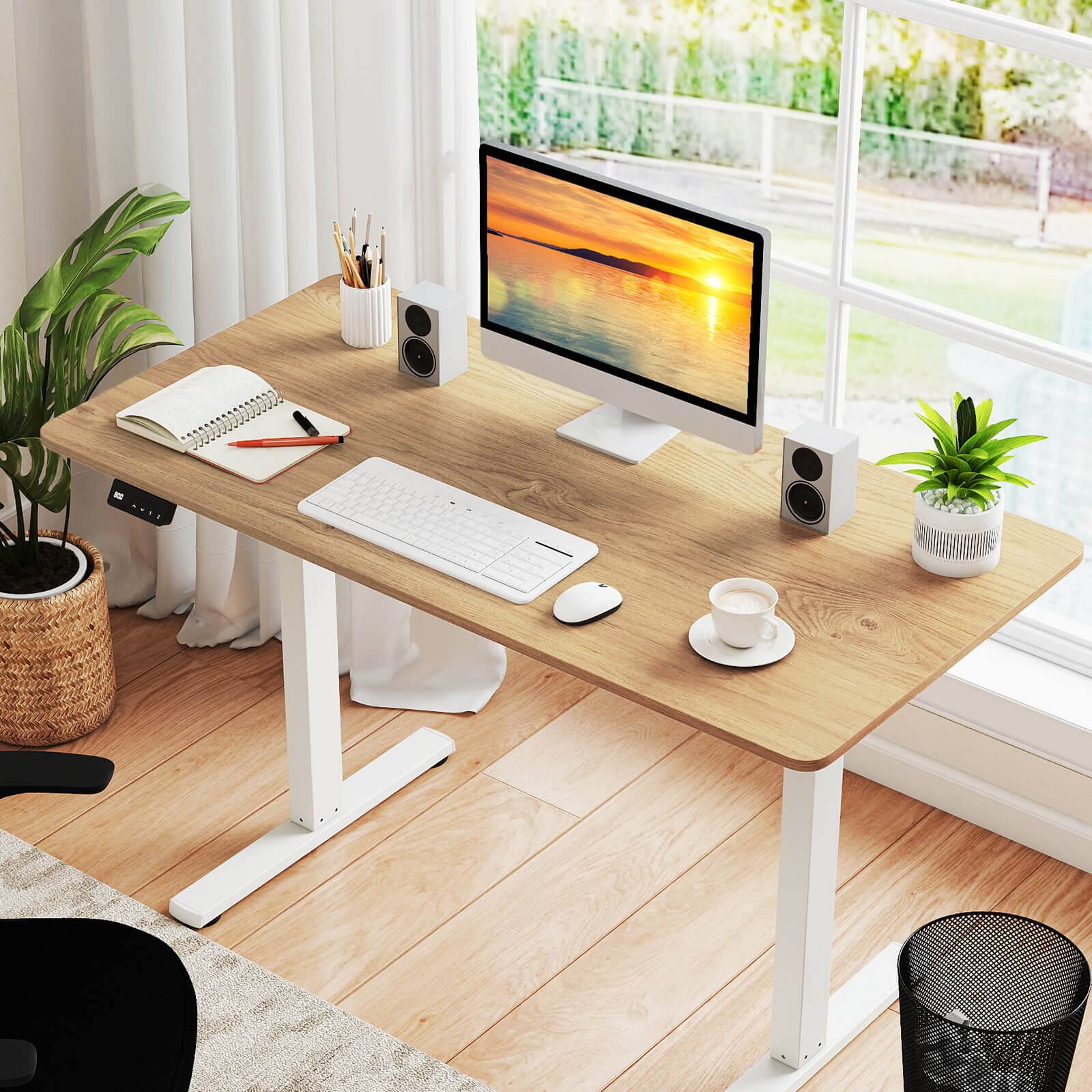 Alt View 1. Costway - Costway 48" x 24" Whole Piece Table Top with Safe Rounded Corners for Home Office Desk DIY - Natural.