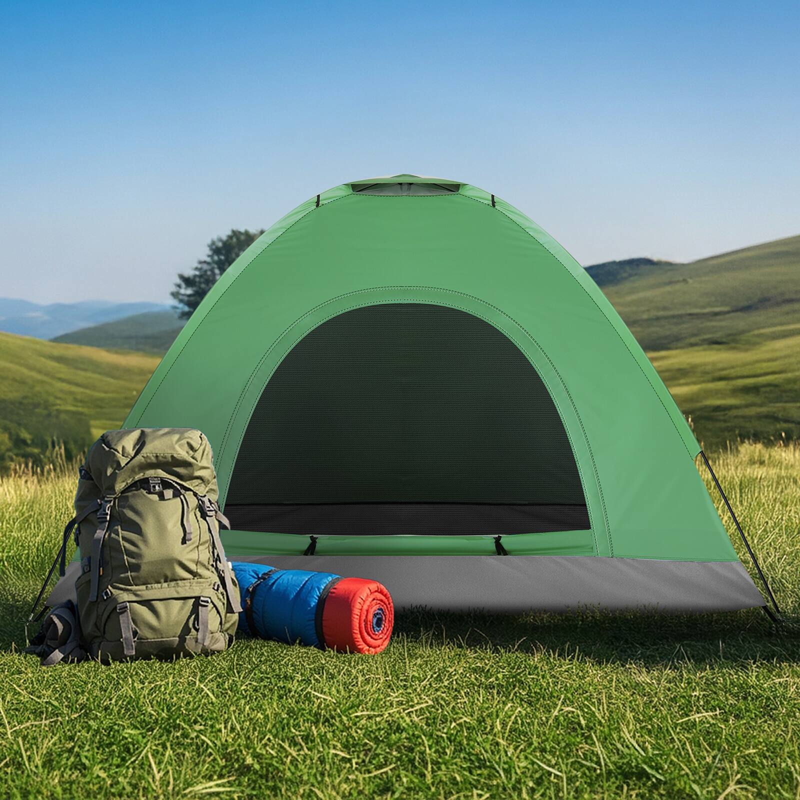 Alt View 4. Winado - Camping Tent, Portable Dome Tent 78*53in for 3-4 Person Waterproof for Outdoor Hiking Climbing Camping Backpacking - Green.