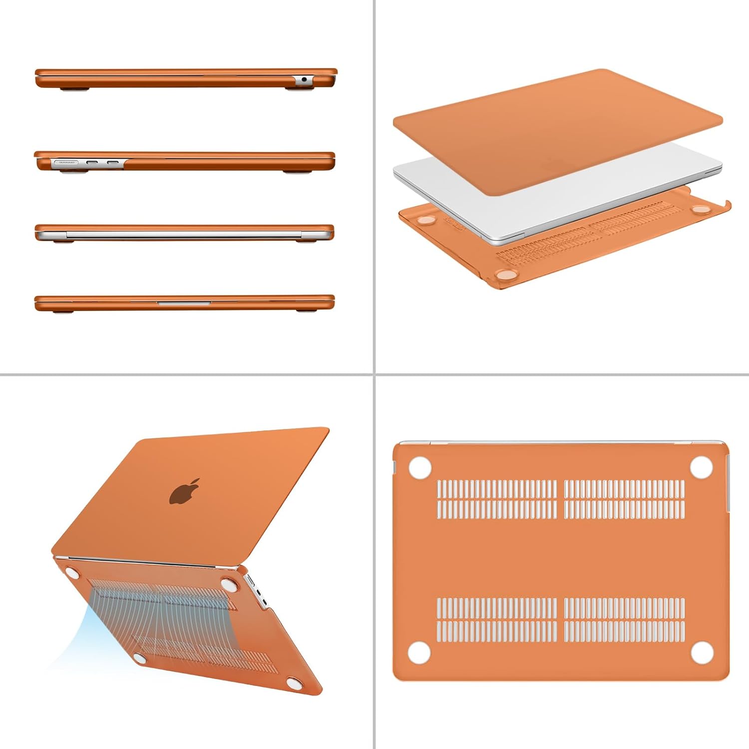 Alt View 1. mosiso - Laptop Case for MacBook Air 13 inch Case M5 A3449 M4 A3240 M3 A3113 M2 A2681 2022-2026 - Cosmic Orange.