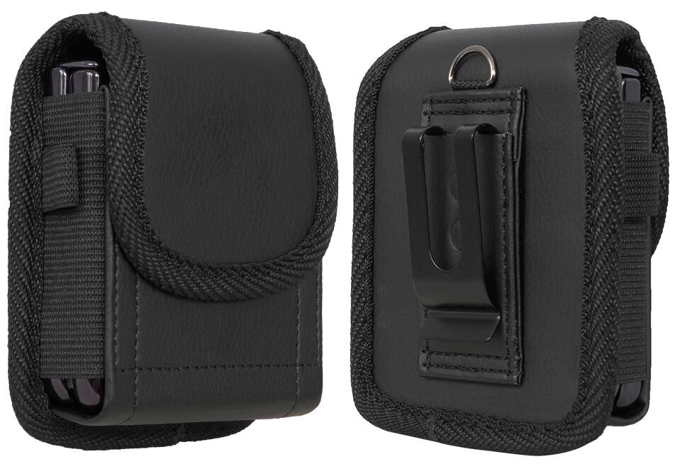 Alt View 9. Nakedcellphone - Case-Compatible Pouch for Galaxy Z Flip 7 and Motorola RAZR Series - Metal Clip, Belt Harness, Magnetic - Black.