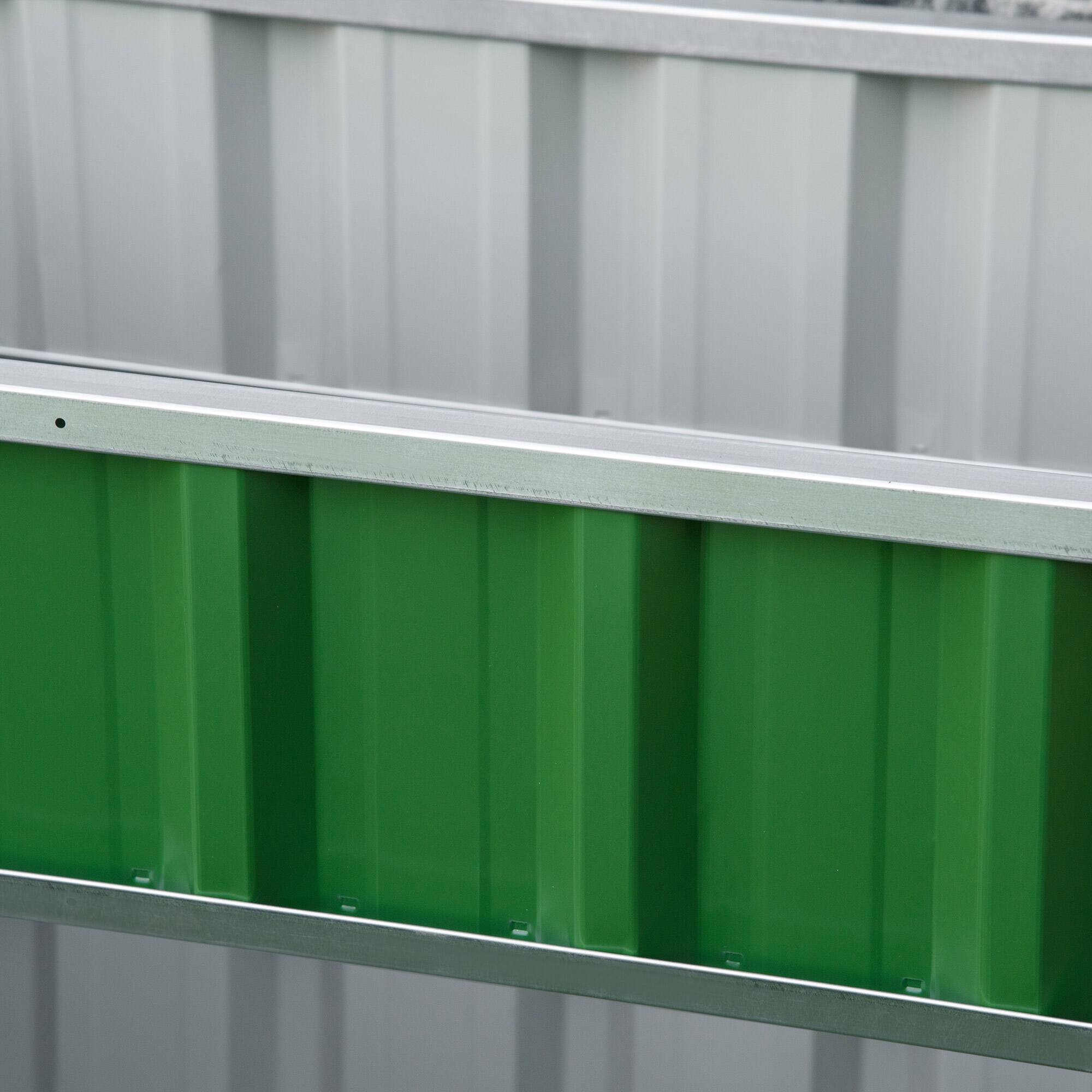 Alt View 8. Outsunny - 3 Tier Raised Garden Bed Outdoor Metal Patio Planter Box with Gloves,  4' x 4' x 2' for Backyard - Green.