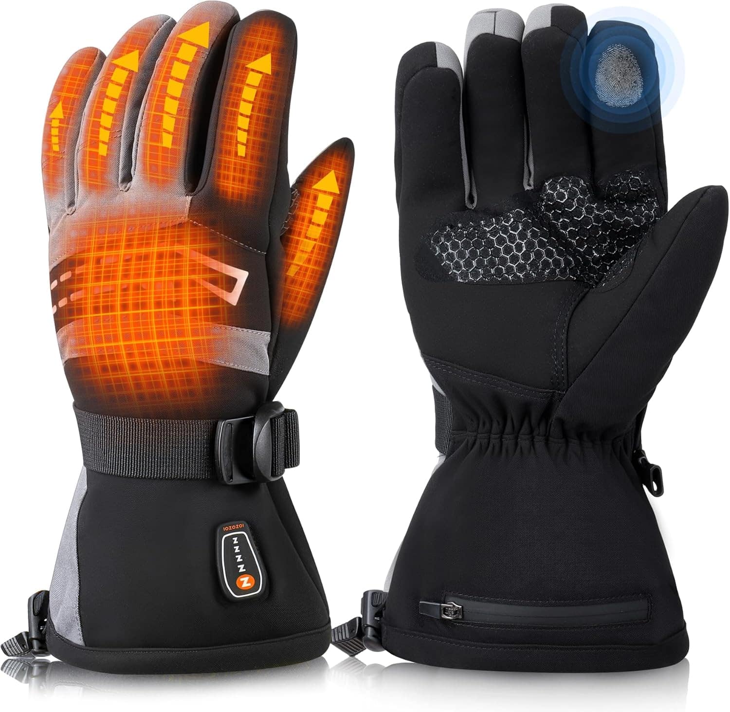 Cozy Serene - Heated Gloves for Men Women 7.4V 3200mAh Rechargeable Battery Powered Waterproof Touchscreen - Large