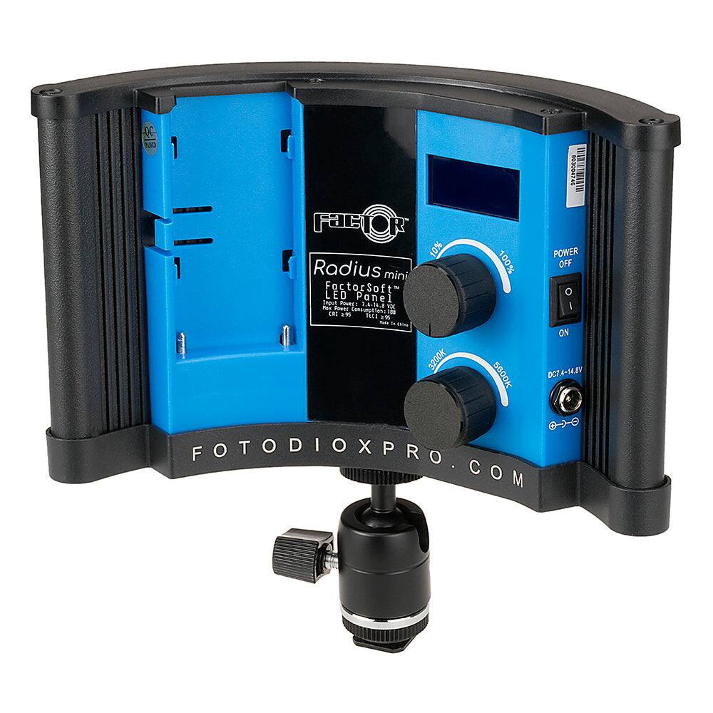 Sure, here is the corrected and grouped text from the image:

---

**Radial mini LED Panel**

**FactorSoft**

**Power: 10% - 100%**

**DC7A-14BV**

**FOTODIOXPRO.COM**

**POWER OFF ON**

**DC7A-14BV**

**FOTODIOXPRO.COM**

---

This text is extracted from the image and grouped accordingly.