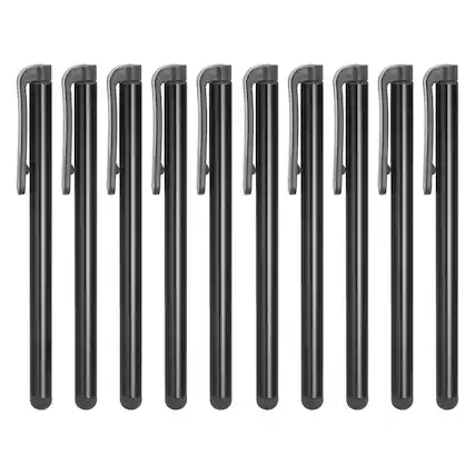 Front. Unique Bargains - 10pcs 7mm Stylus Touch Resistive Screen Pens Universal Resistance Pen for Phone Car Navigation GPS POS - Black.