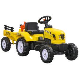 Aosom - Ride on Tractor with Back Trailer, Shovel & Rake, Horn