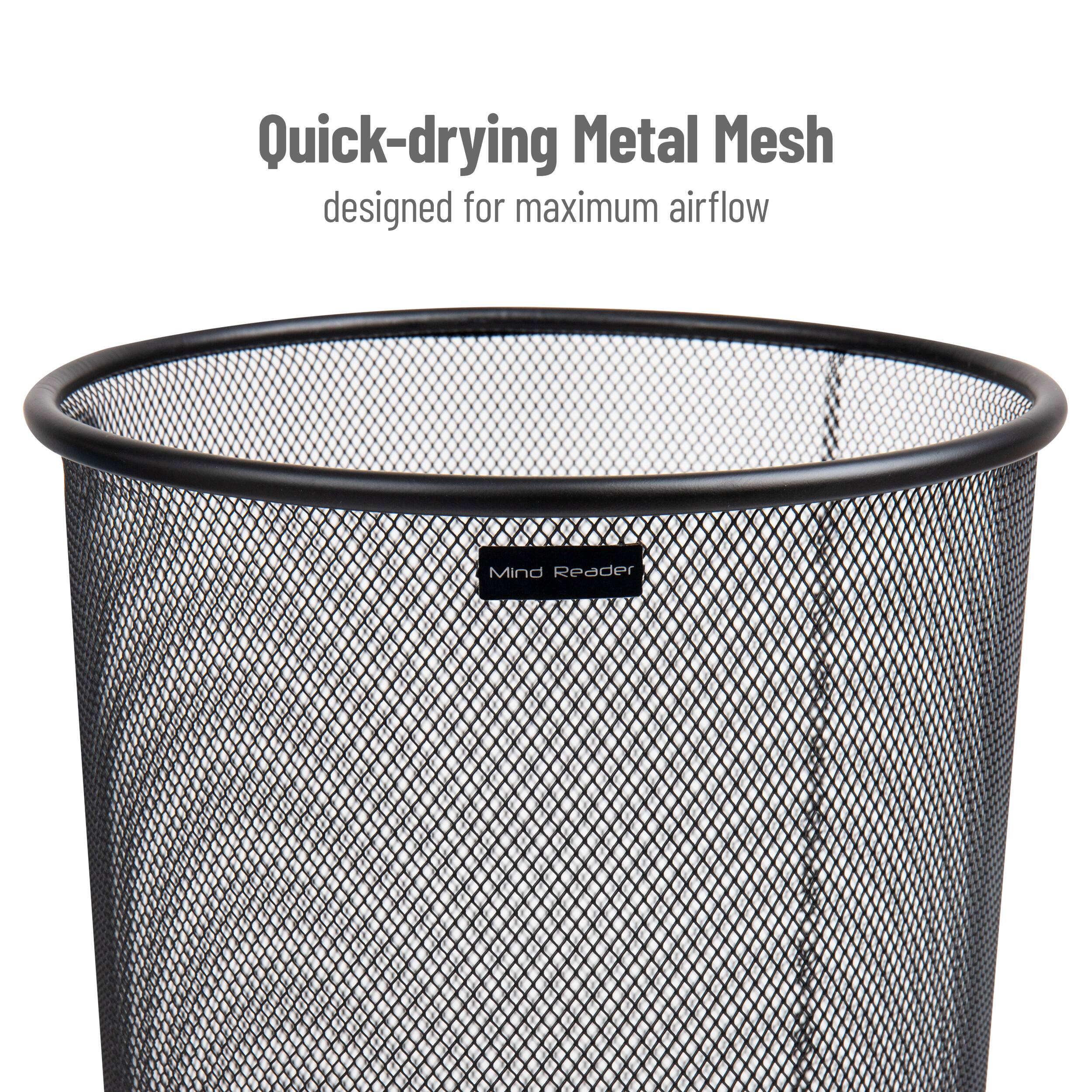 Alt View Zoom 14. Mind Reader - Umbrella Stand, Walking Cane, Wrapping Paper, Entryway, Metal Mesh, 10.25"L x 10.25"W x 19.5"H, Set of 2 - Black.