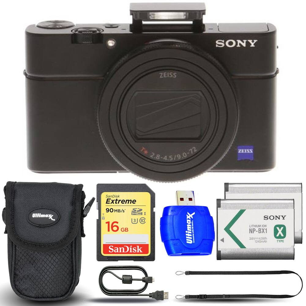 SONY ZEISS 2.8-4.5/9.0-72 ZEISS Ultimax  
SanDisk Extreme 90 MB/s S I 3 10 16 GB SanDisk Ultimax  
SONY LITHIUM ON NP-BX1 X 30V 4.5Wh 240mAh TYPE