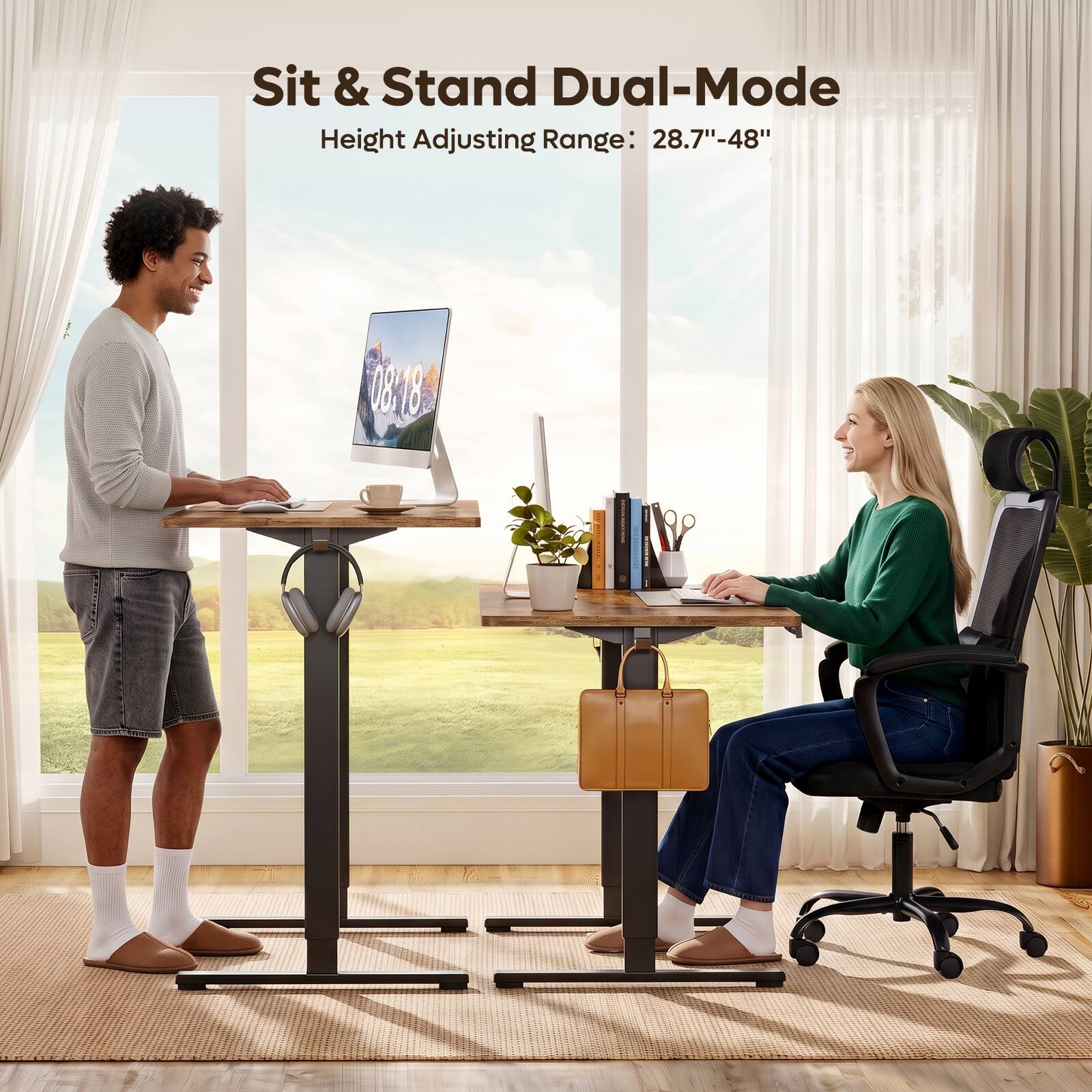 Sit & Stand Dual-Mode  
Height Adjusting Range: 28.7"-48"