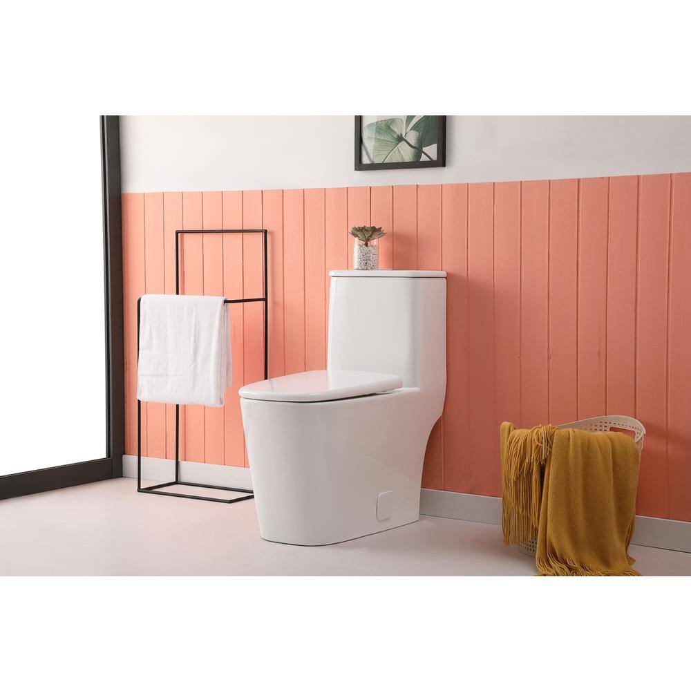 Alt View 10. Elegant Kitchen and Bath - Winslet One-piece floor Square Toilet 27x14x31 in White - White.