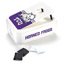 Indigo Falls - TCU Horned Frogs 40-Can Cornhole Cooler - White