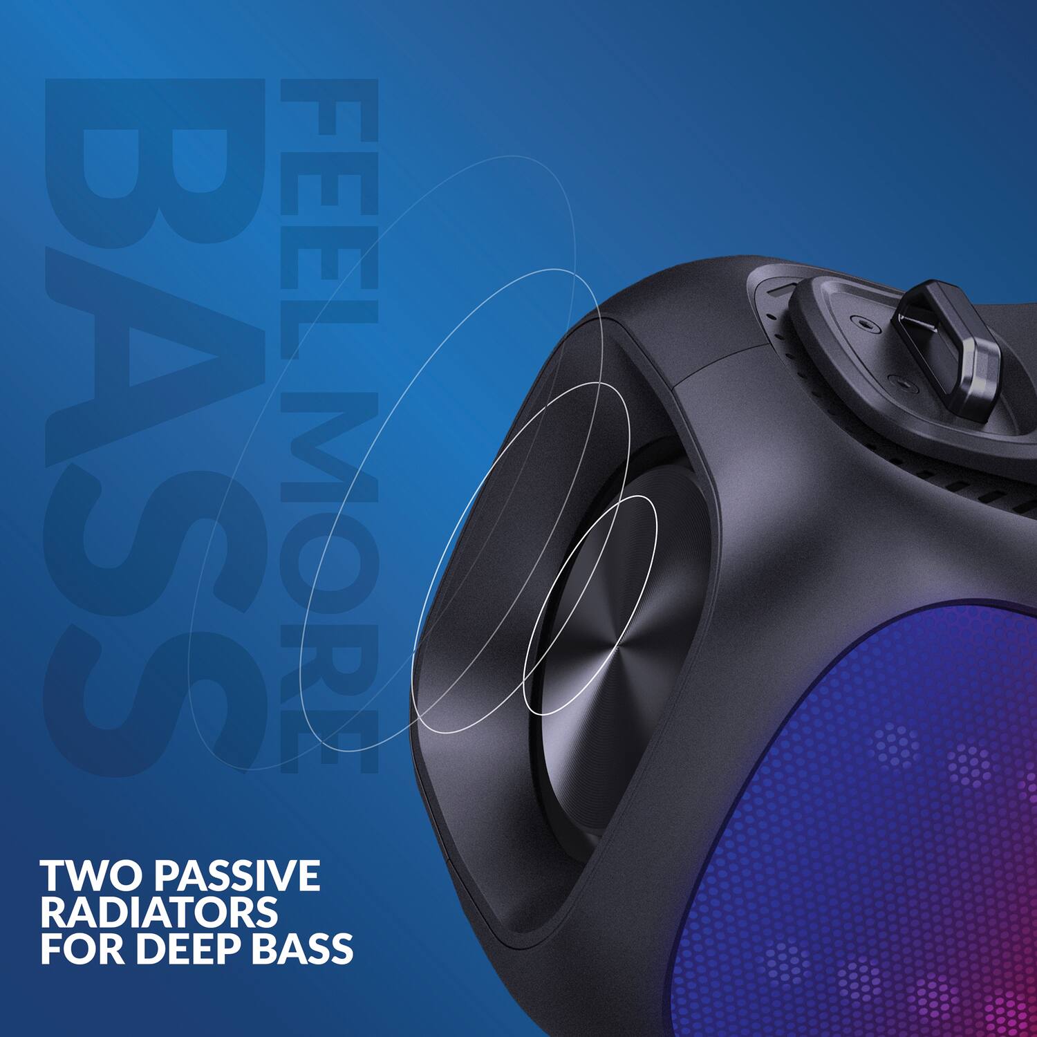 FEEL MORE BASS  
TWO PASSIVE RADIATORS FOR DEEP BASS