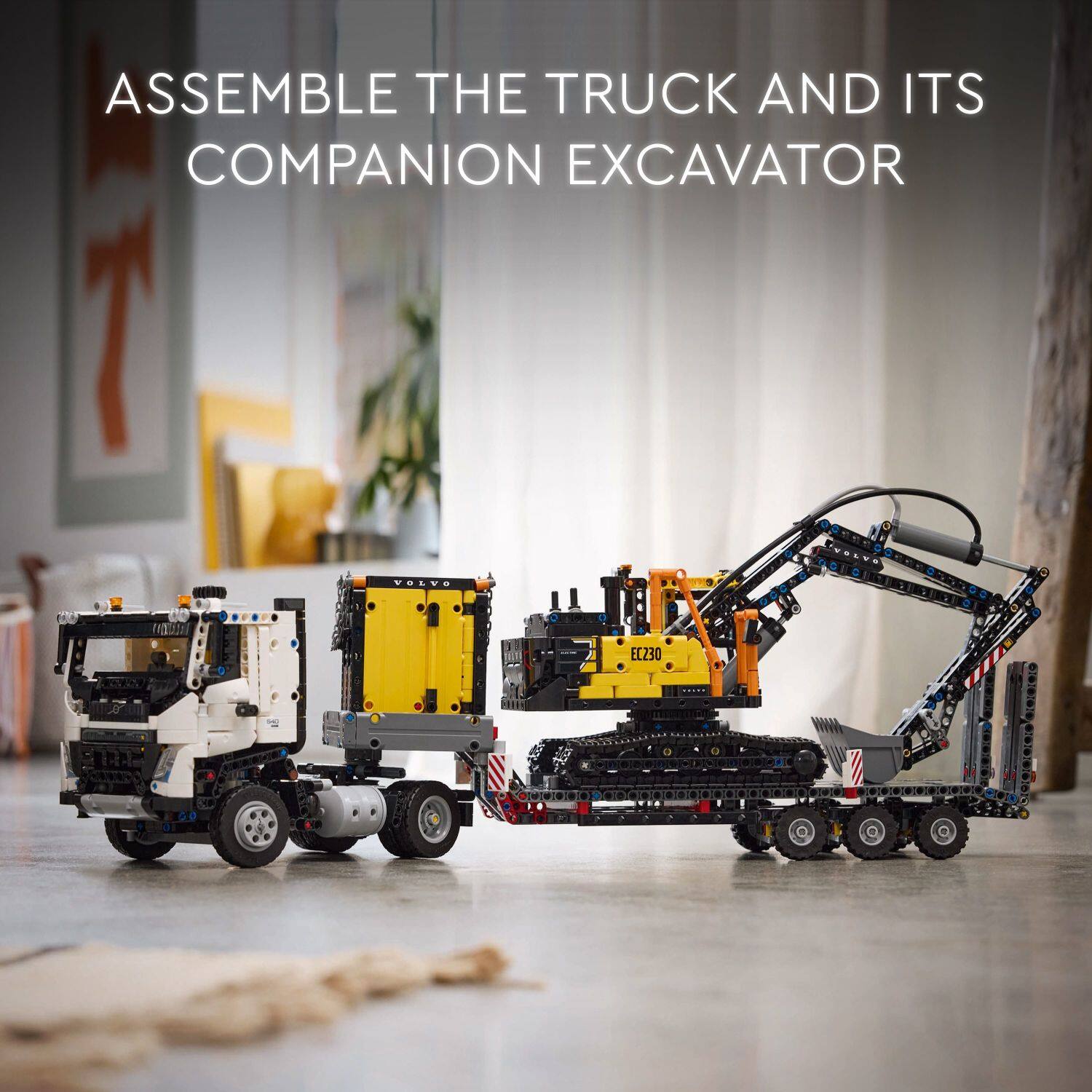Assemble the truck and its companion excavator Volvo EC230.