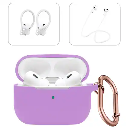 Front. SaharaCase - Apple Airpods Pro 3 Case Kit | Added Accessories | Smooth Silicone | Anti-Shock Material | Venture Series - Purple Orchid.