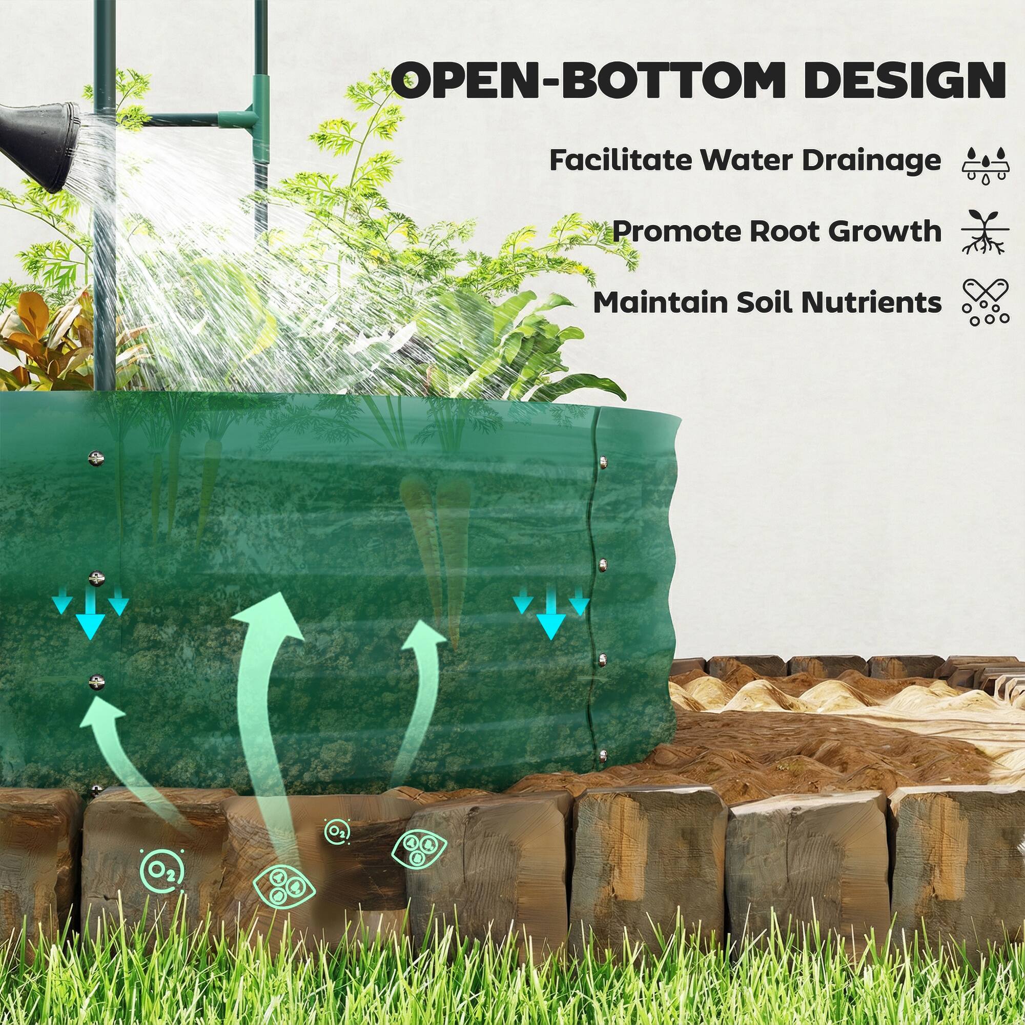 OPEN-BOTTOM DESIGN  
Facilitate Water Drainage  
Promote Root Growth  
Maintain Soil Nutrients