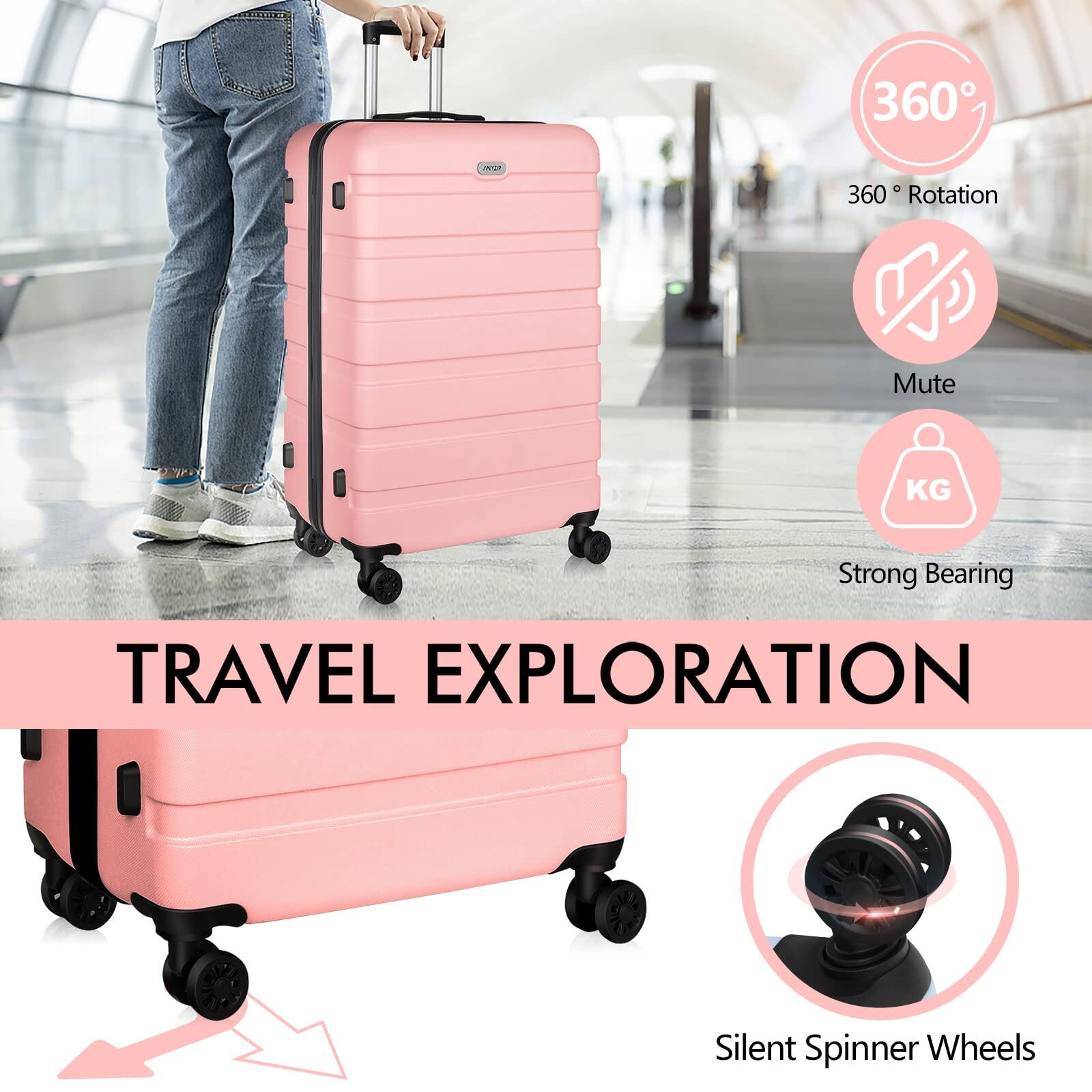 360° Rotation  
Mute  
Strong Bearing  
Silent Spinner Wheels  

TRAVEL EXPLORATION