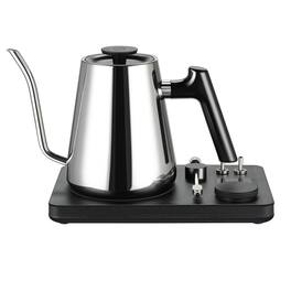 Lafeeca - DJ Electric Gooseneck Kettle - Pour Over Coffee & Tea - Turntable Design - Fast Water Boiler - Stainless - Stainless Steel