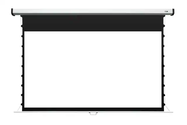 Front. Elite Screens - Elite Screens 125" Manual Tab-Tension 2 Series Screen - White.