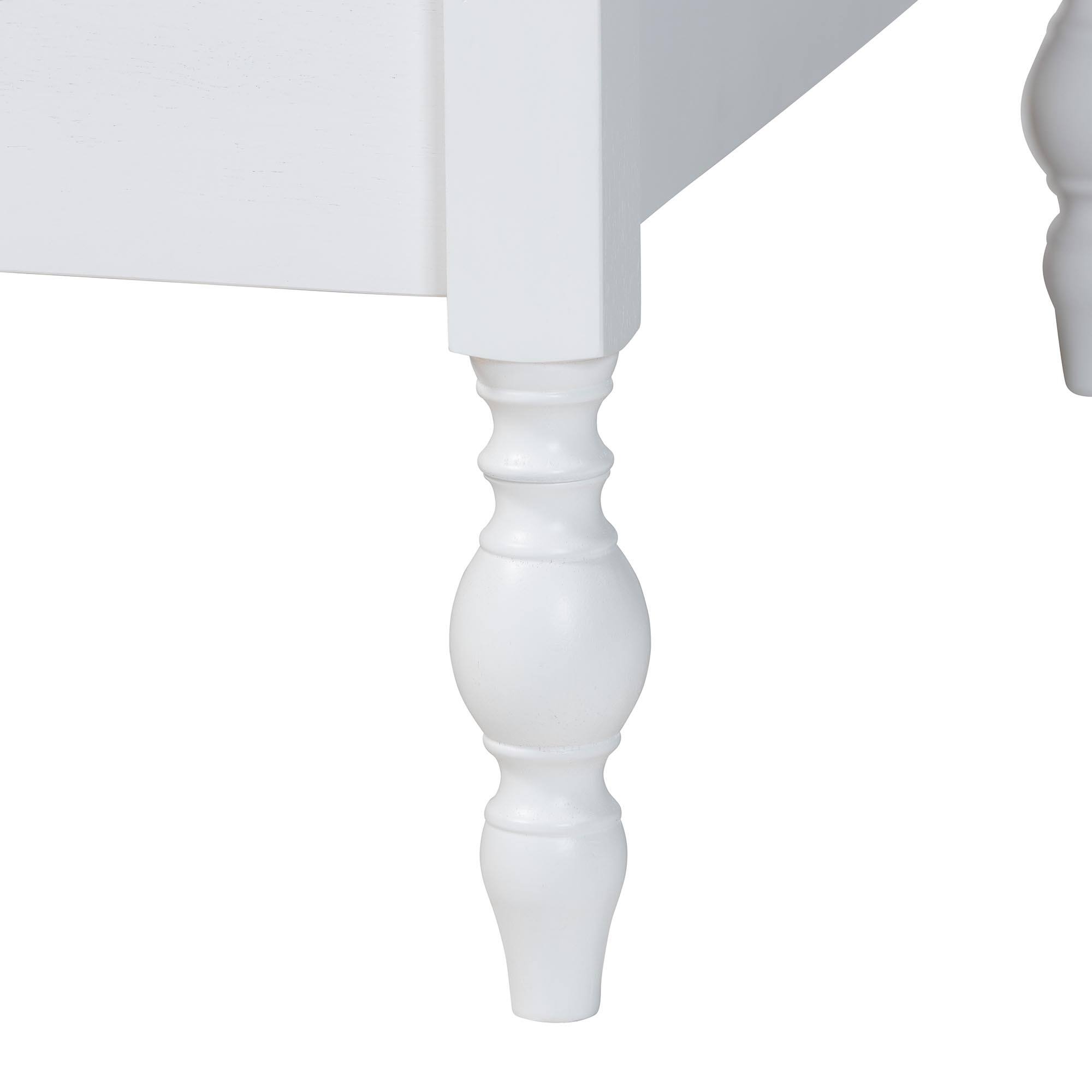 Alt View 2. Baxton Studio - Callison Spindle Daybed - Turned Farmhouse Sofa Bed with Spoked Frame Border, Twin - White.