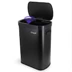 Front. Elama - Elama 13 Gallon Automatic Sensor Hands Free Trash Can in Black - Black.