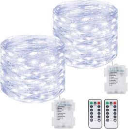 Veranti - 40 ft 120 LED Battery Fairy String Lights for Christmas Trees and Holiday Decor, 8 Modes and Timer