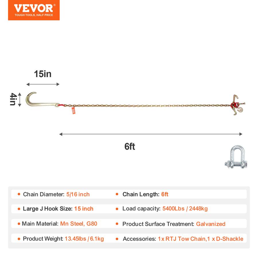 VEVOR J Hook Chain, 5/16