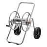 VEVOR - Water Hose Reel Cart, 200/300 ft High-Pressure Garden Hose Cart,with Two Wheels, Handle & Heavy-Duty Mesh Storage Basket - Silver