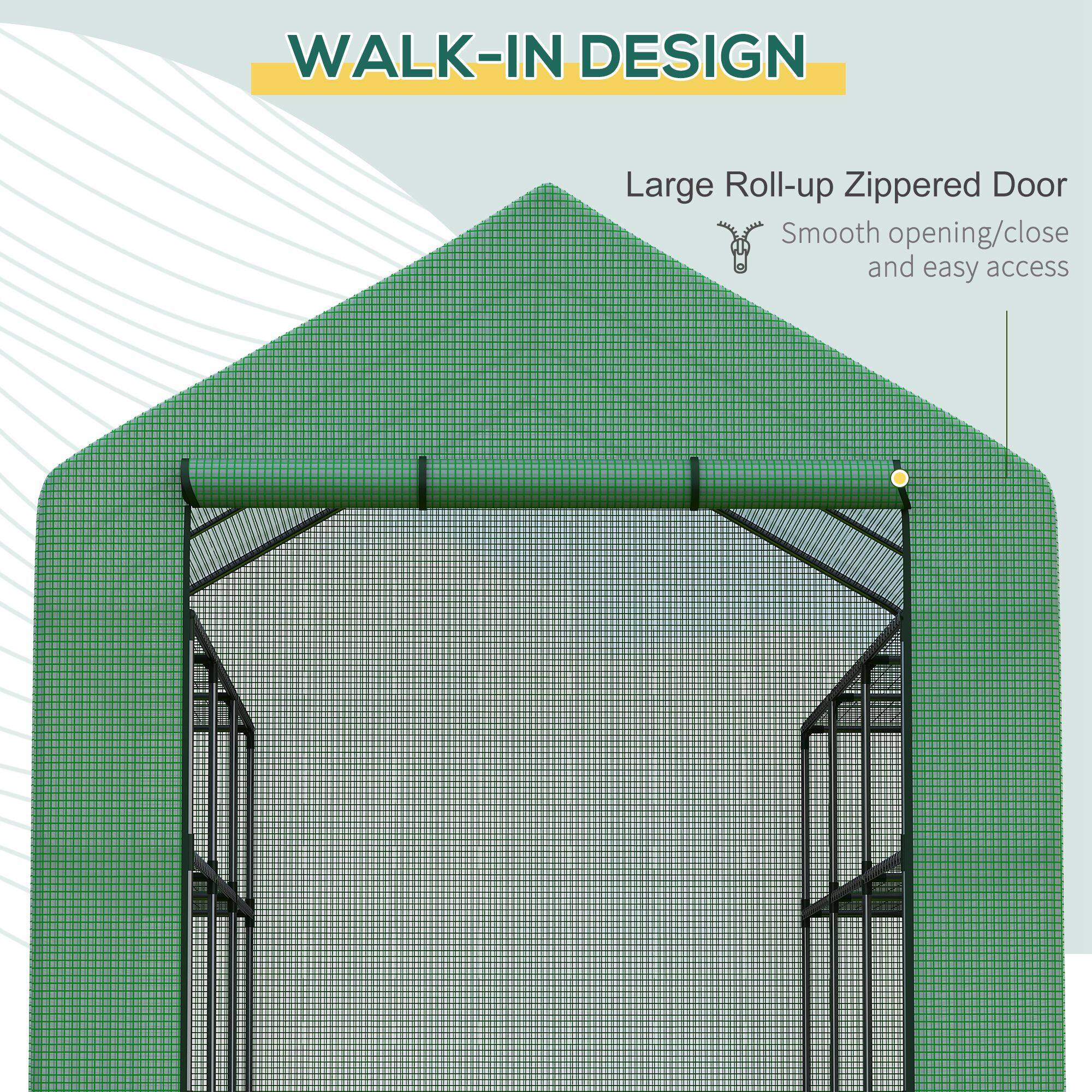 WALK-IN DESIGN
Large Roll-up Zippered Door
Smooth opening/close and easy access