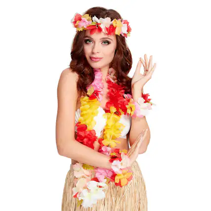 Front. Smiffys - Multi-coloured Leis Costume Accessory - Multi-Colored.