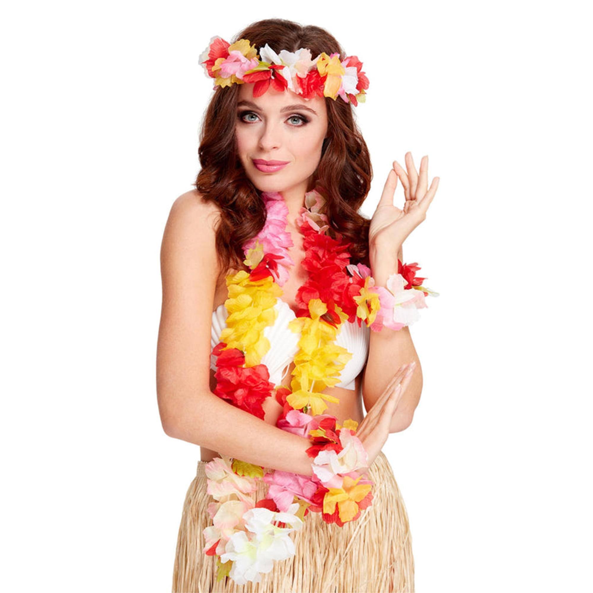 Front. Smiffys - Multi-coloured Leis Costume Accessory - Multi-Colored.