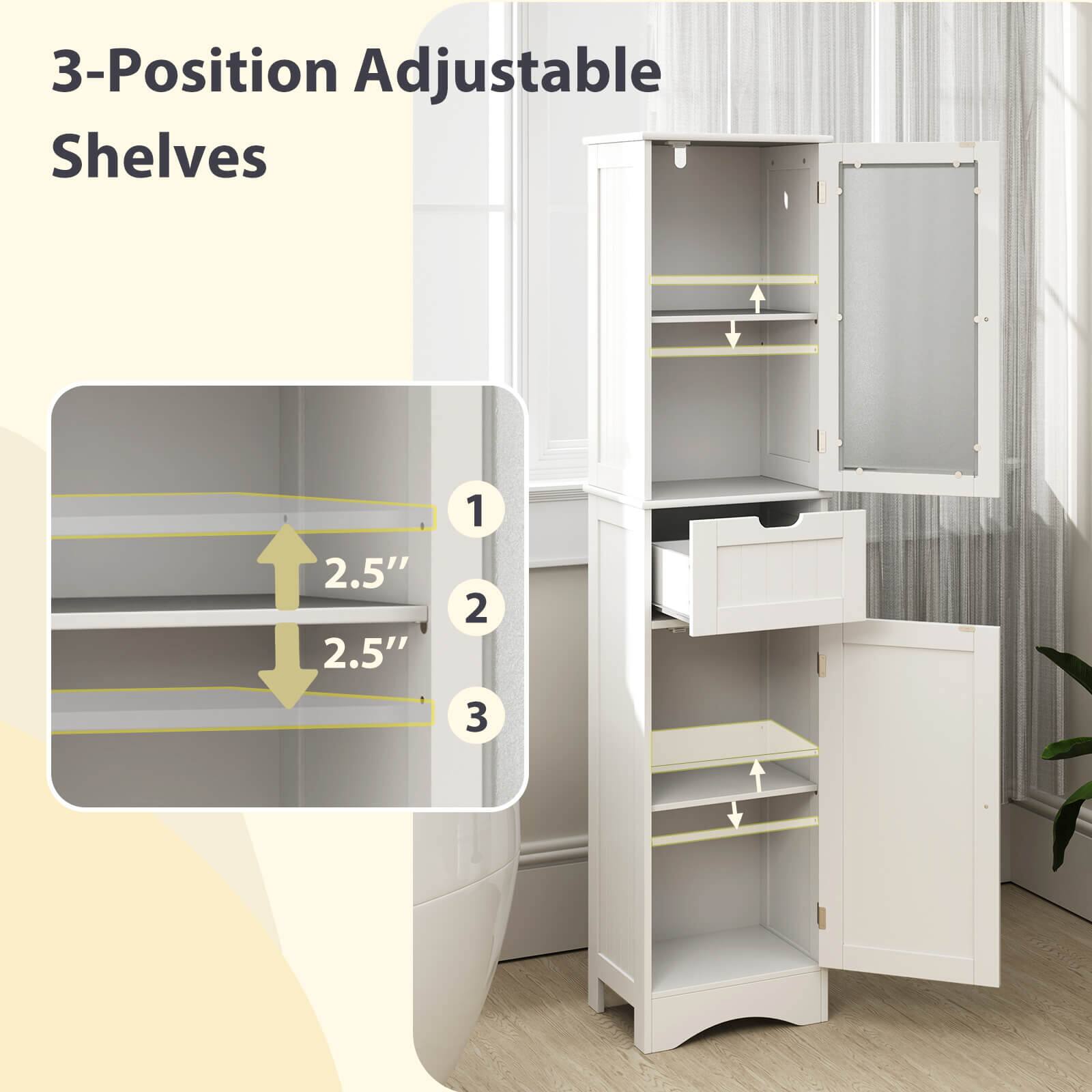 3-Position Adjustable Shelves
2.5"
2.5"
1
2
3